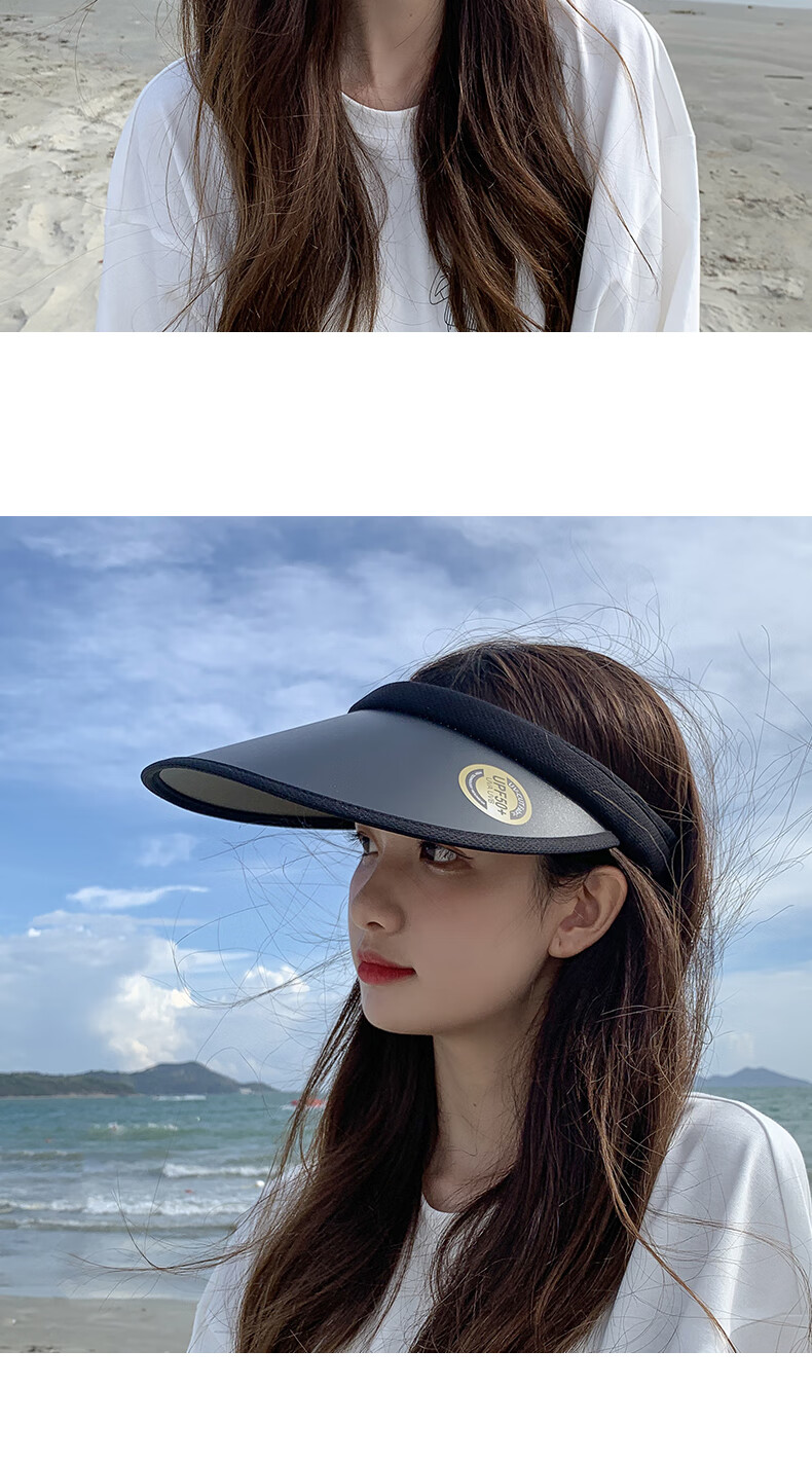 ceokue晚晚同款遮阳帽女夏季韩国uvcut防晒帽户外骑行空顶太阳帽子