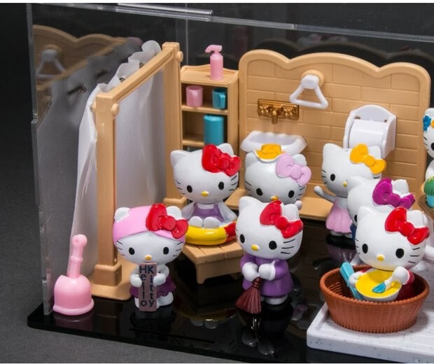 生日礼物玩具hellokitty手办盲盒diy食玩场景kt凯蒂猫摆件玩偶创意