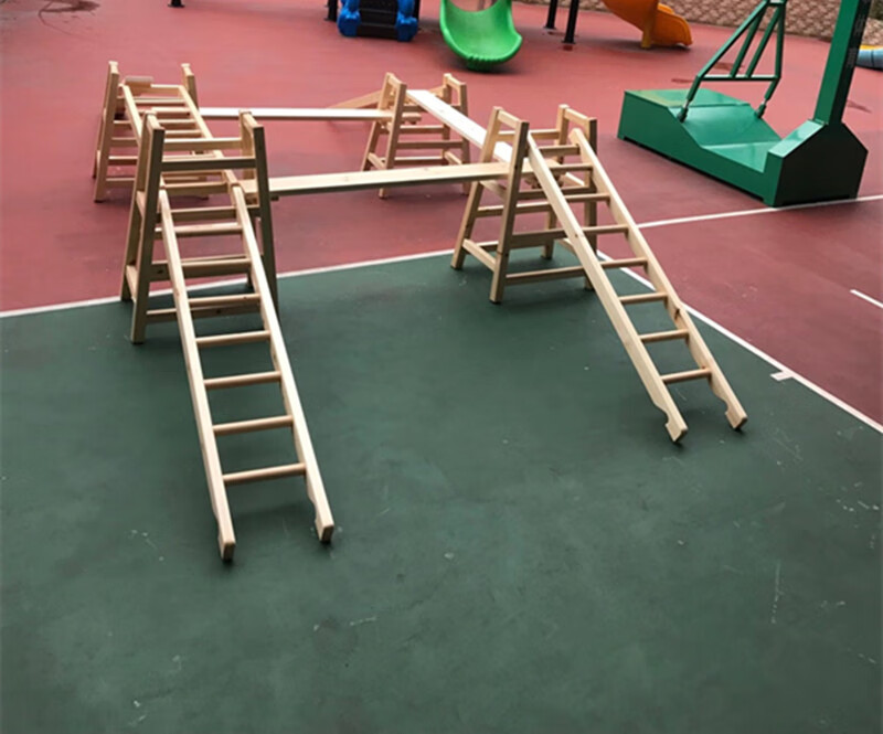 幼儿园碳化攀爬架安吉游戏组合儿童大型攀爬碳化木16件感统攀登架
