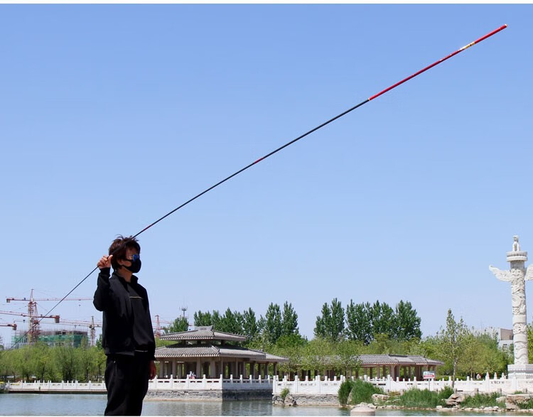 2022新款上海美人鱼鱼竿超轻超硬黑大坑54高碳手杆63米碳纤维竞技鲢鳙