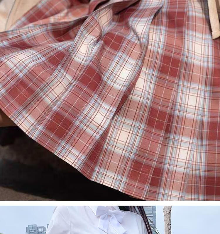 金鱼姬jk制服格裙日系软妹半身裙学院风学生班裙a字裙百搭百皱裙 零度