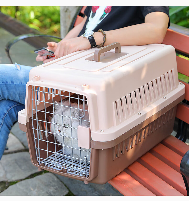 宠物航空箱猫狗笼子便携式狗狗外出箱子猫外带箱飞机托运箱运输箱天蓝