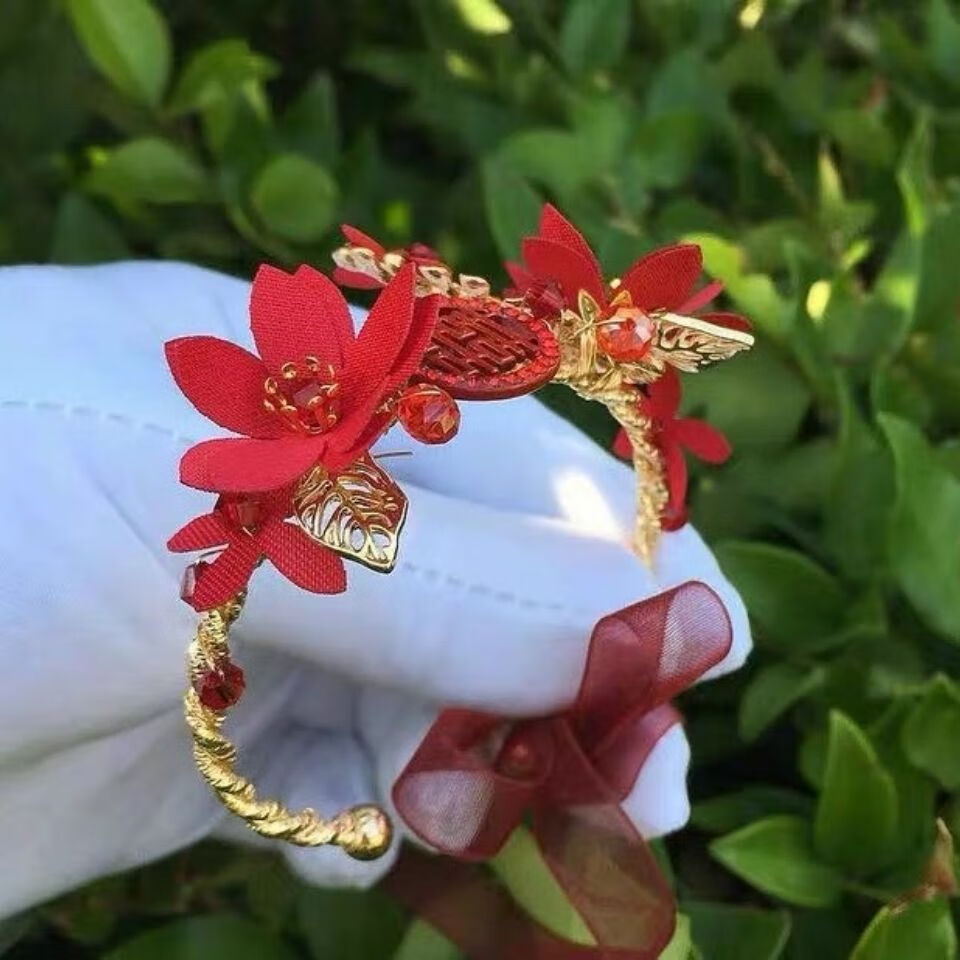 手腕花红色中式新人结婚新娘婚礼伴娘姐妹团红色喜字小清新手花sn0981