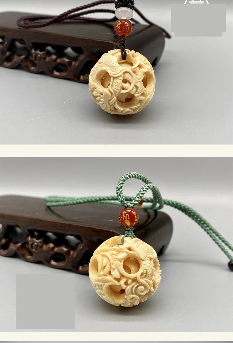 鬼工球30层意一珠宝猛犸牙同心吊坠单坠20手链10摆件护身符 定金专拍