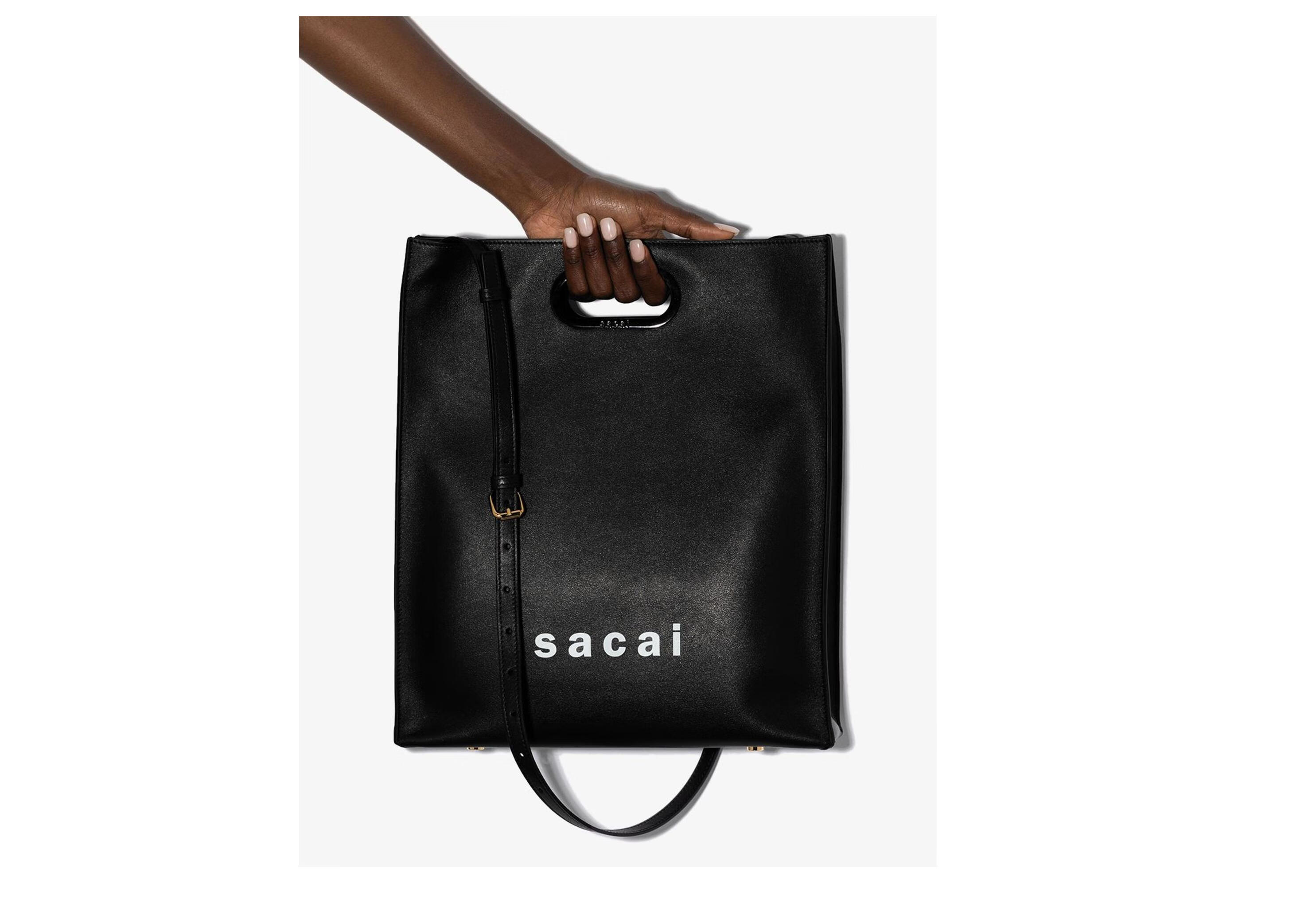 sacai 20秋冬女士new shopper 皮质托特包 黑色 均码