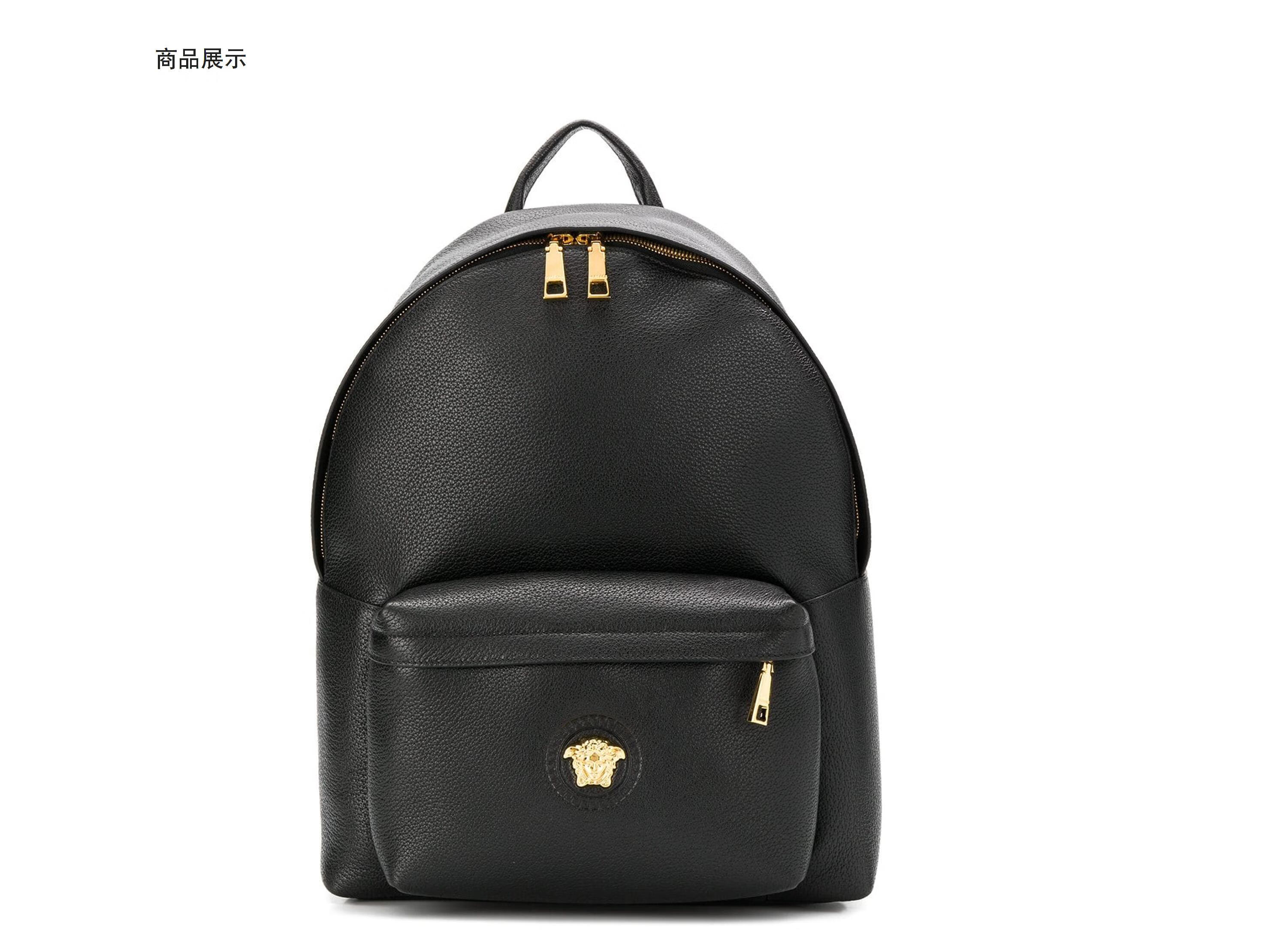 范思哲(versace) 男士 卵石纹logo背包 黑色 均码【图片 价格 品牌