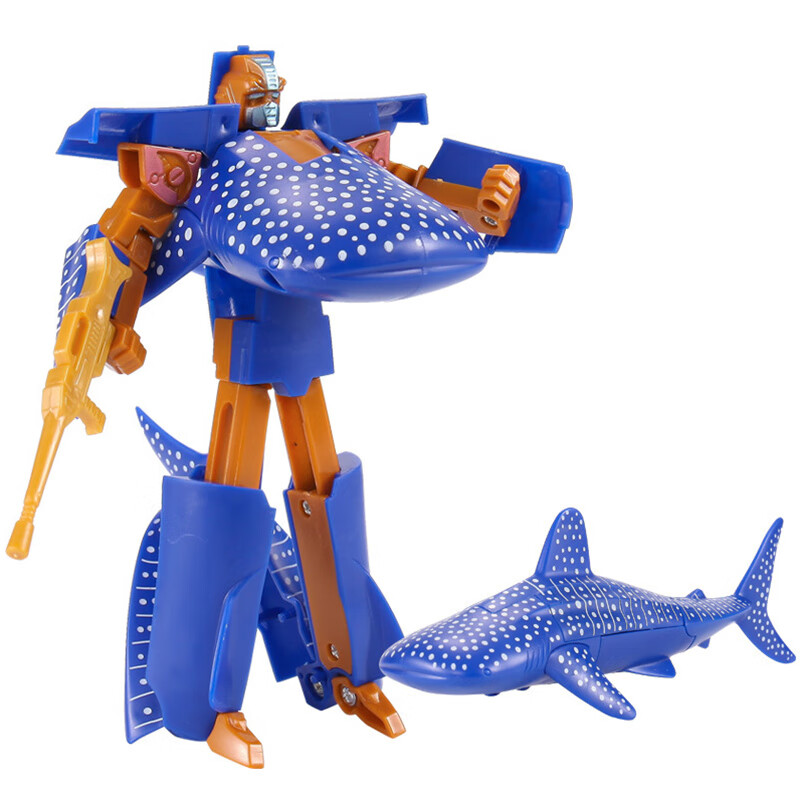 恐龙变形机器人玩具儿童霸王龙动物金刚男孩宝宝仿真三角龙大白鲨变形