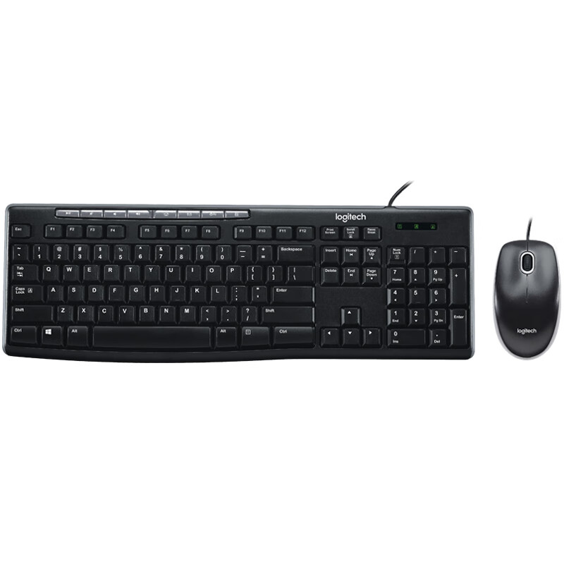 罗技（G）键盘有线键鼠套装 黑色 MK200