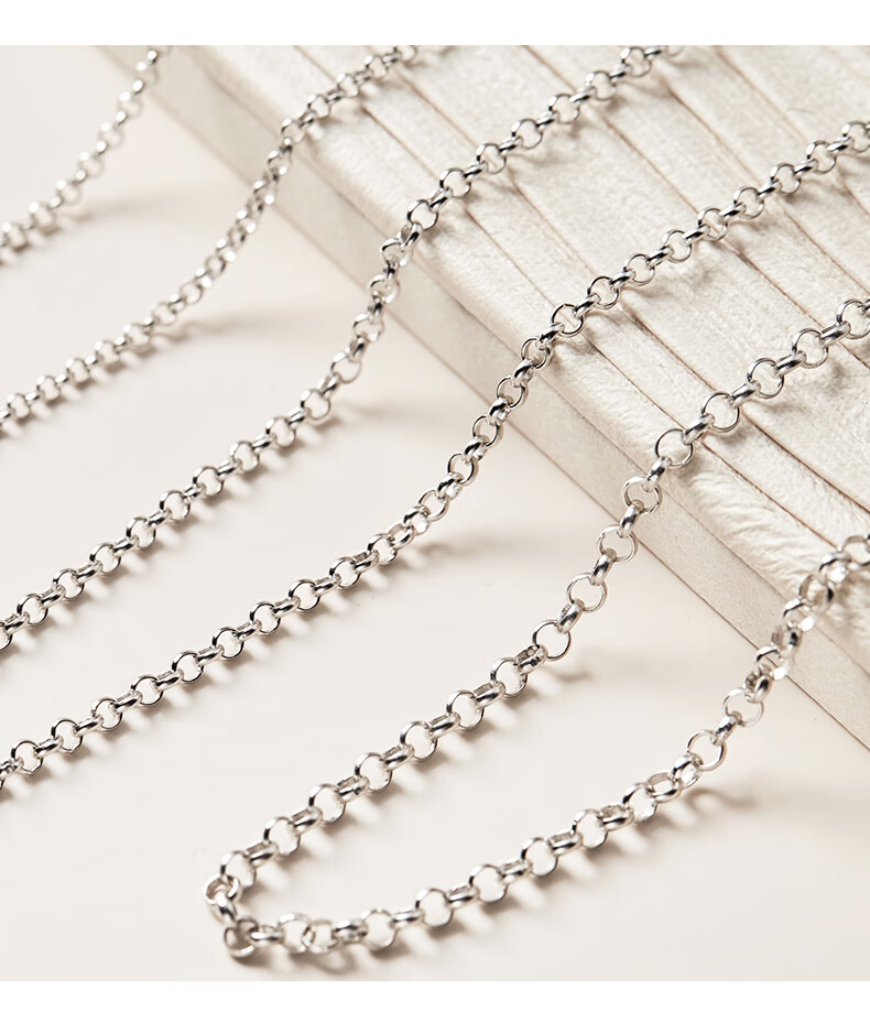 佰伊辰925银项链男女款银颈链女十字情侣项链时尚银链子20珍珠链20寸