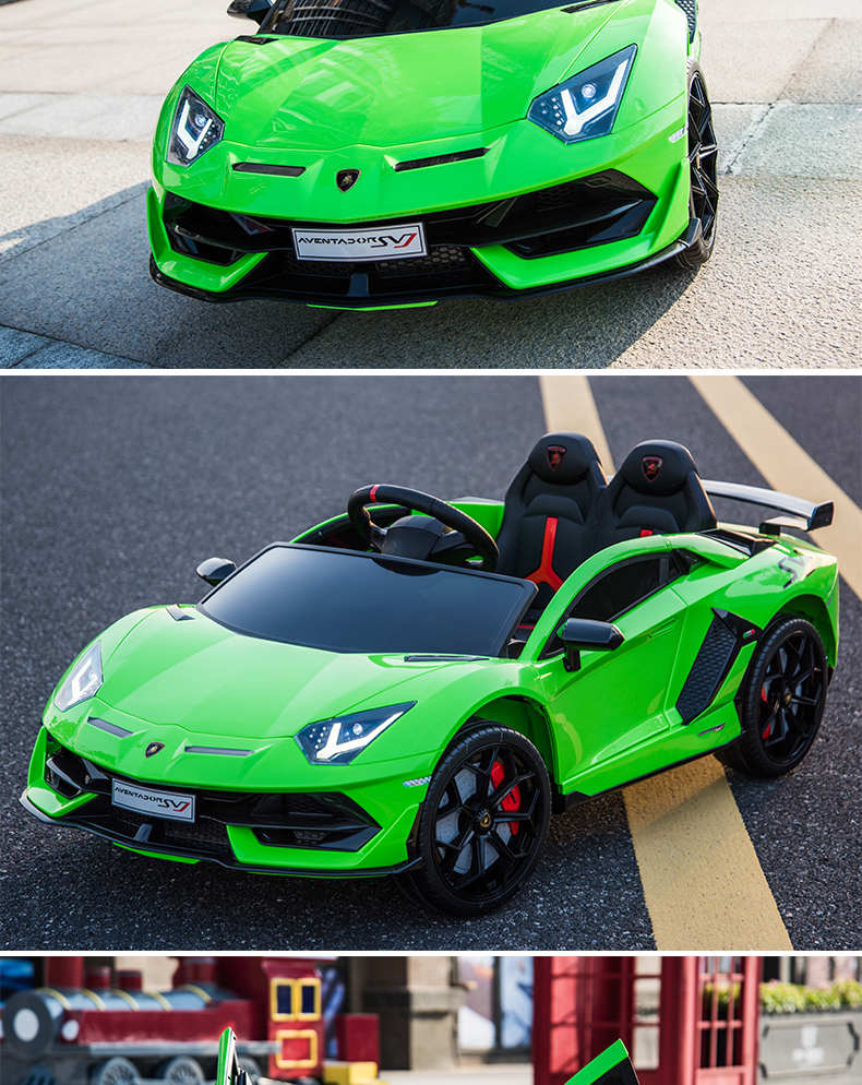 兰博基尼儿童电动车四轮可坐人宝宝玩具汽车带遥控可自驾摇摆童车超级