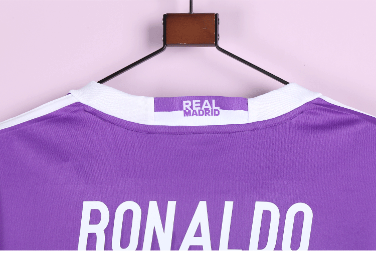 决赛版紫色客场7号c罗4号拉莫斯贝尔复古足球服紫色短袖上衣7号c罗s