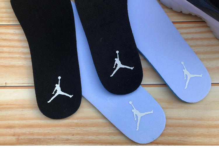 适配aj1 6 11鞋垫高品质4黑脚趾闪电运动zoom乔丹篮球鞋垫男女 黑白款