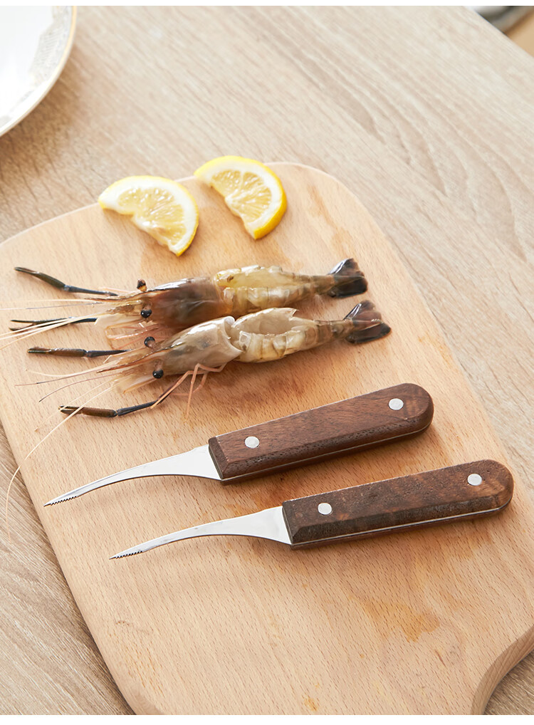 莱贝ryback不锈钢去虾线神器开虾背刀厨房清理家用剥小龙虾工具虾肠剖