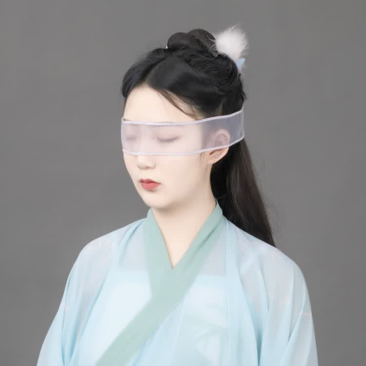 蒙眼纱 汉服发带白绫蒙眼布古风丝带飘带遮眼束发白衣少年色超仙飘sn