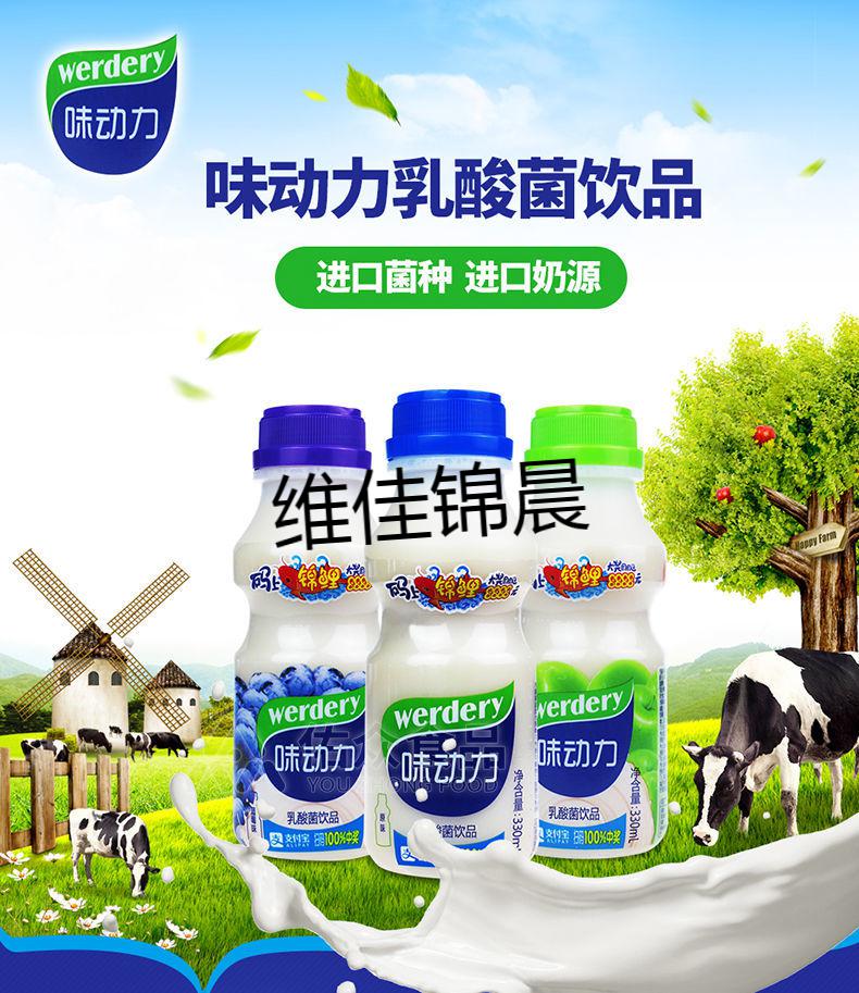 8月新货均瑶味动力330ml12瓶大瓶乳酸菌饮品酸奶原味批发买2箱更划算