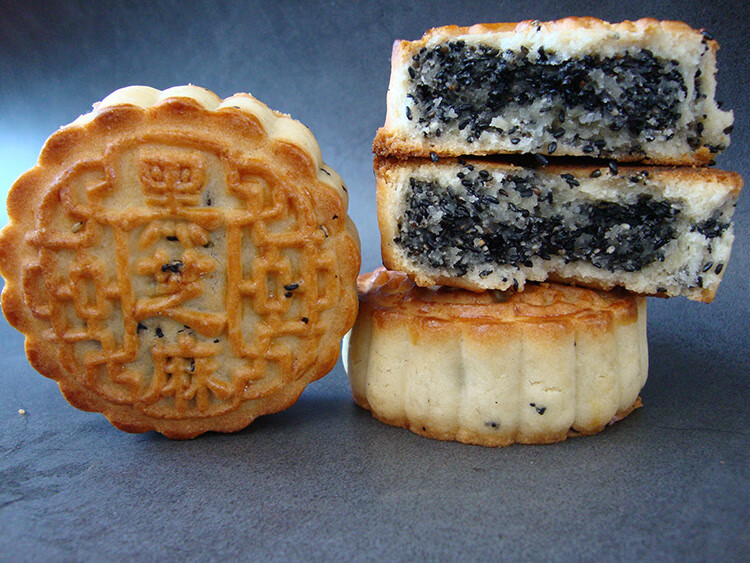 山东烟台五仁黑芝麻无糖手工花生油月饼老式京传统800克 五仁8个