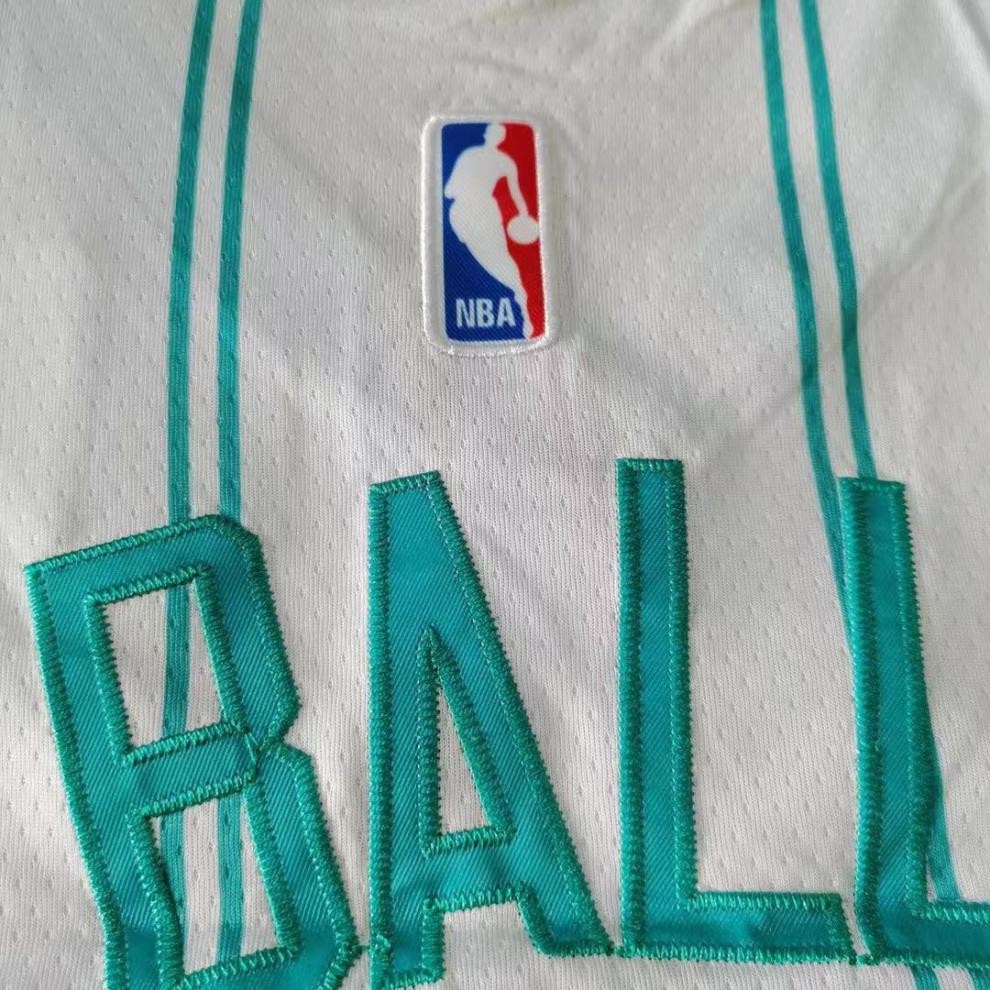 同款三球拉梅洛61鲍尔2号黄蜂球衣nba刺绣篮球服男女通用 蓝色 黄蜂