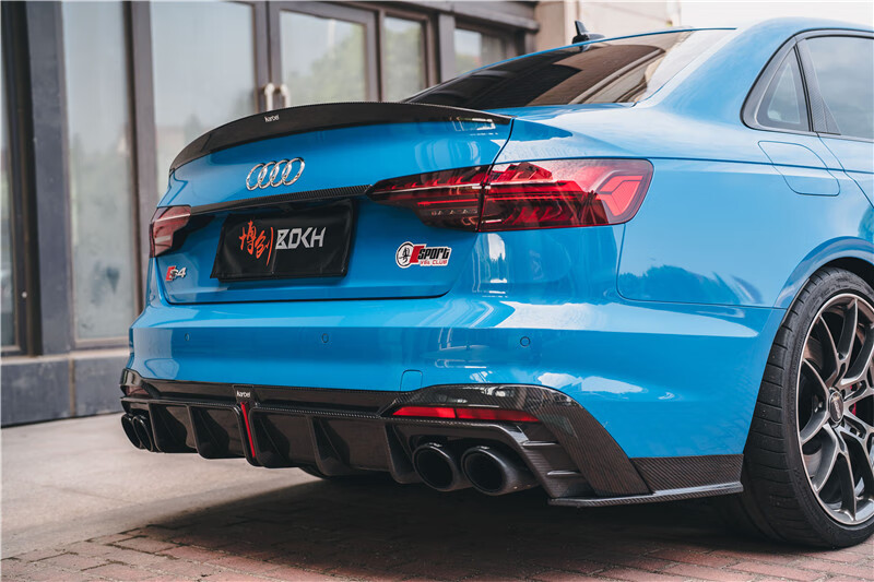 适用于2022款奥迪a4l尾翼20-22新款s4卡布尔后唇改装kel干碳前铲碳