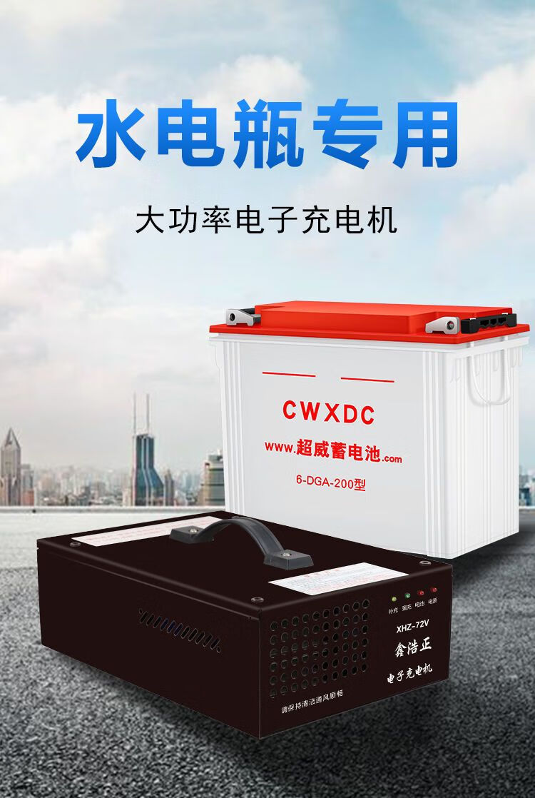 适用于 三轮车水电瓶充电器电子充电机72v伏大功率纯铜48v 60v 58斤