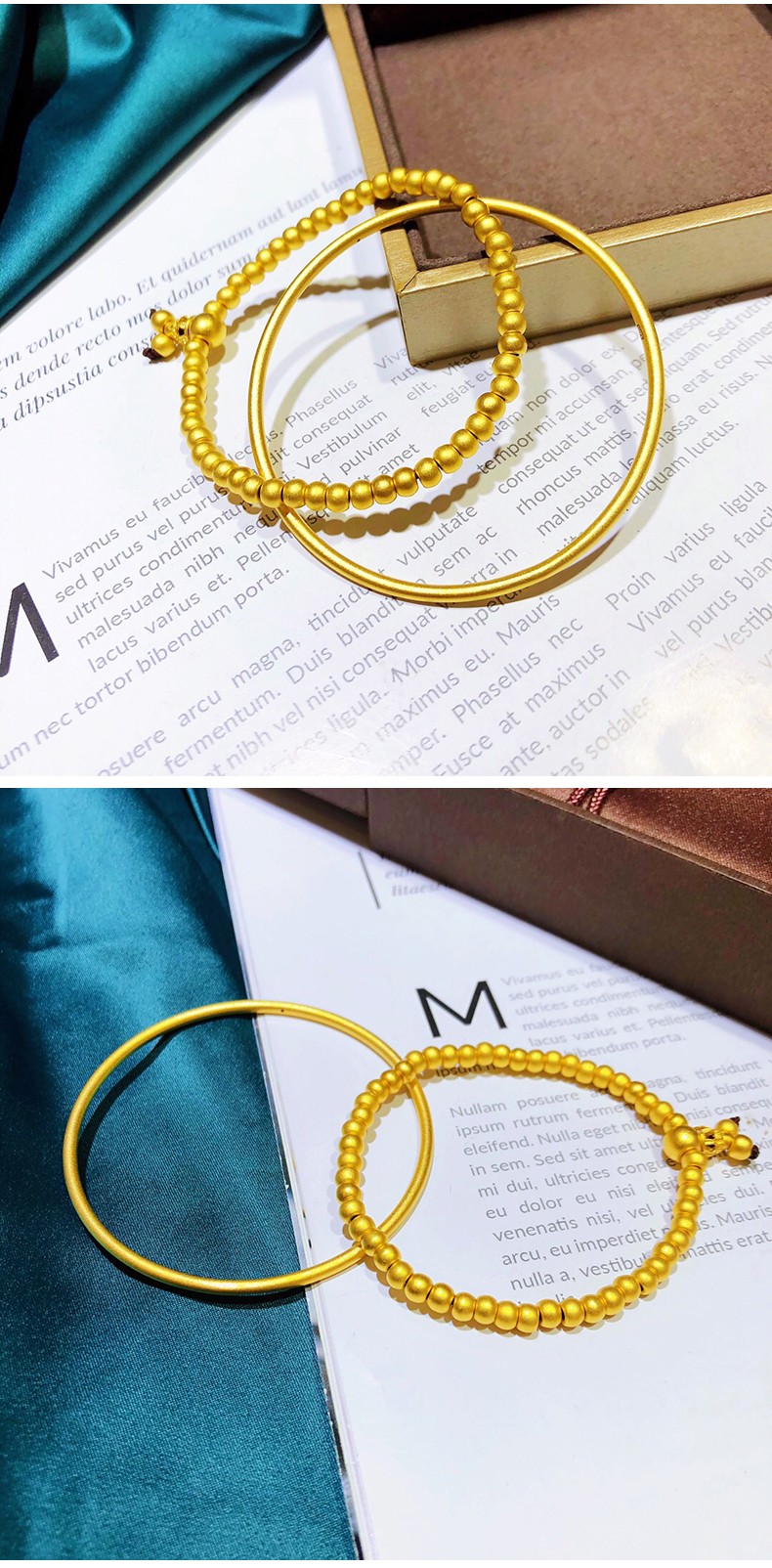 古法黄金手镯三生三世足金999手环女3d硬金素圈磨砂传承金镯单圈手镯