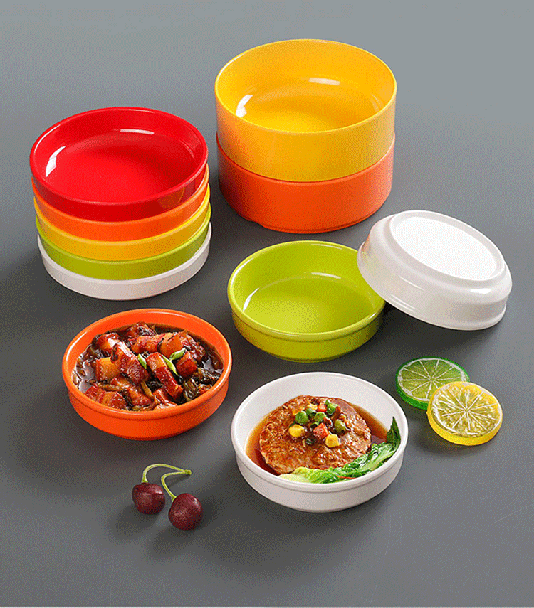 优凡优品 密胺餐具小碗菜专用饭店商用家用蒸菜碗蒸蛋快餐塑料小碗蒸
