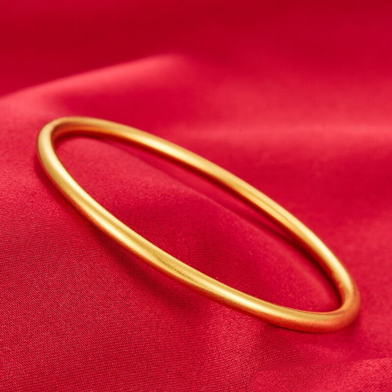 千金公主古法黄金手镯实心素圈镯子女999足金婚嫁传承手镯手环纯金