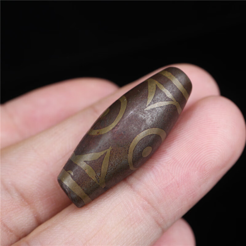 异地彩虹手工锤叠嵌铜工艺图腾金刚三眼天珠藏式天铁托甲三眼天珠