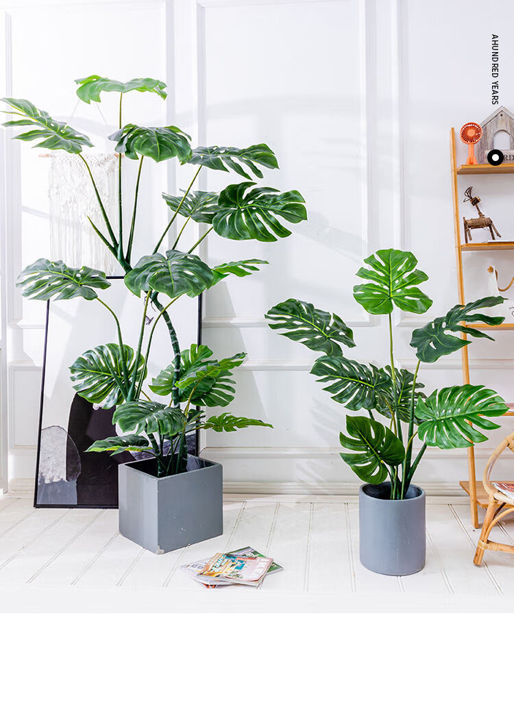 大型北欧仿真植物造景龟背竹客厅假花盆景装饰假绿植落地摆件树17米