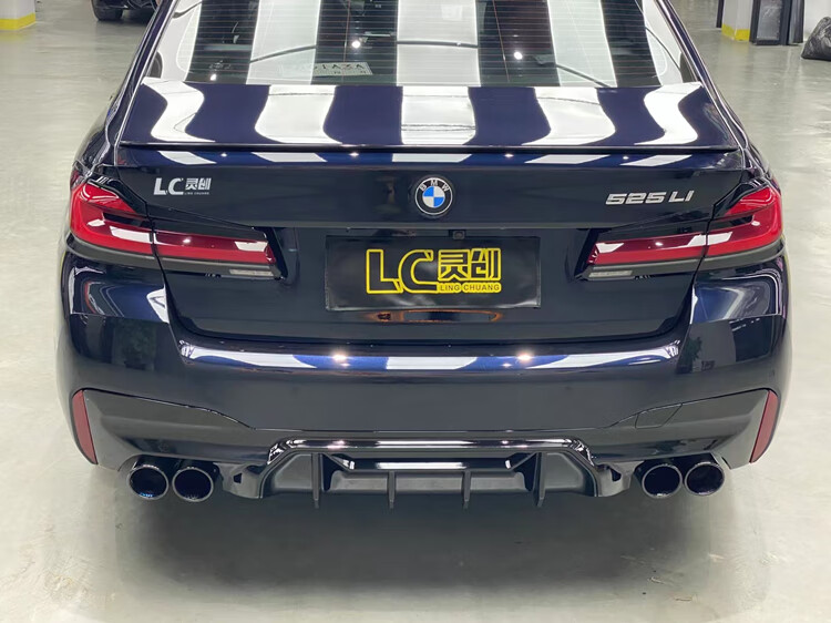 tyui适用于宝马5系525 530g30g38排气管改装四出钛黑尾喉mp大方口尾嘴