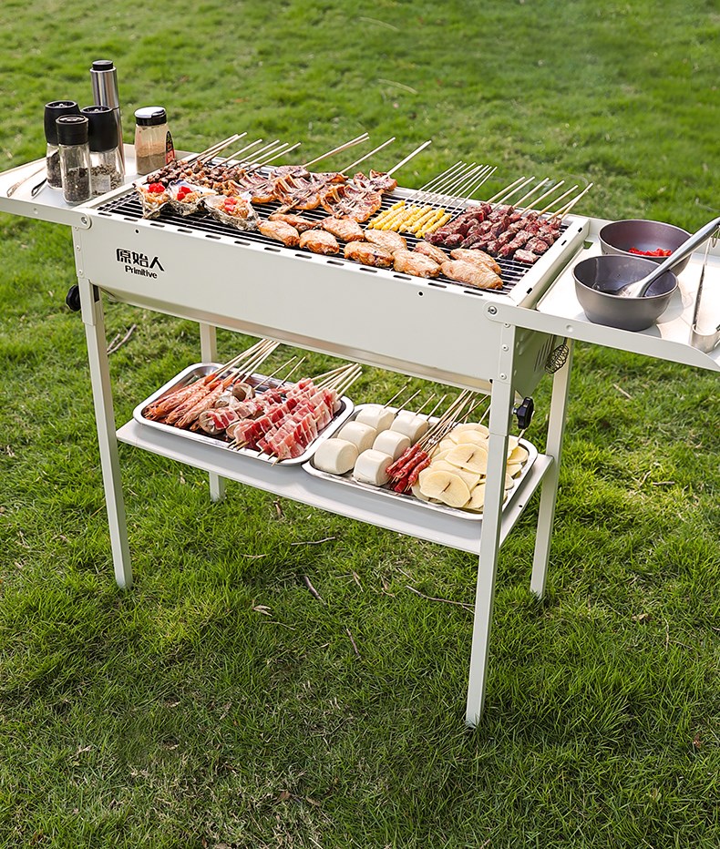 藤 原始人烧烤炉家用木炭烧烤架户外无烟折叠便携烤肉串炉子工具用品