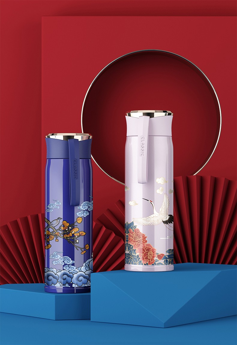 梵科fankechinamemory保温杯男女学生原创绘画国潮水杯中国风潮流时尚