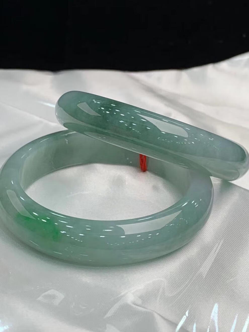 缅甸冰种油青玉手镯翡翠手镯a货玉石女礼生日 64mm圈口【图片 价格