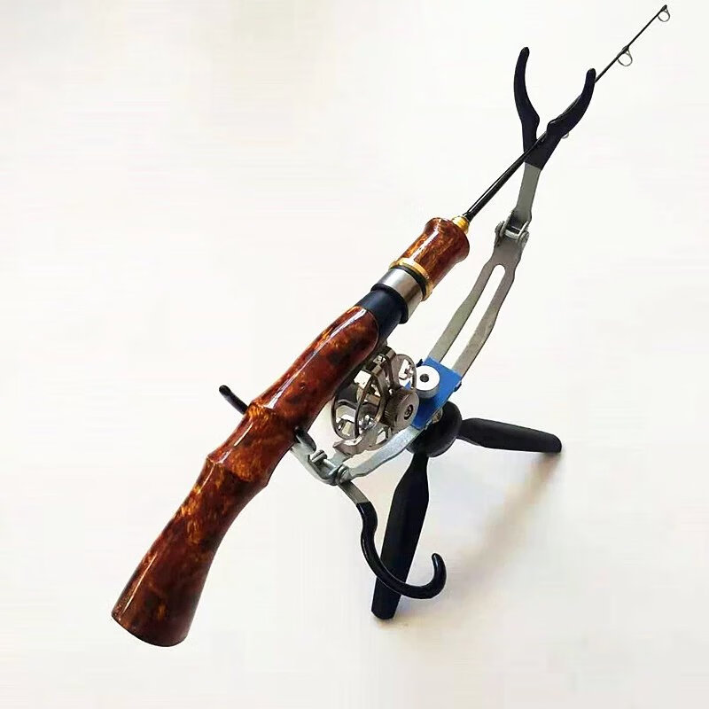 蜜主播(honey anchor)冰钓竿短杆全套冬钓鱼竿冰钓支架筏钓鱼装备三角