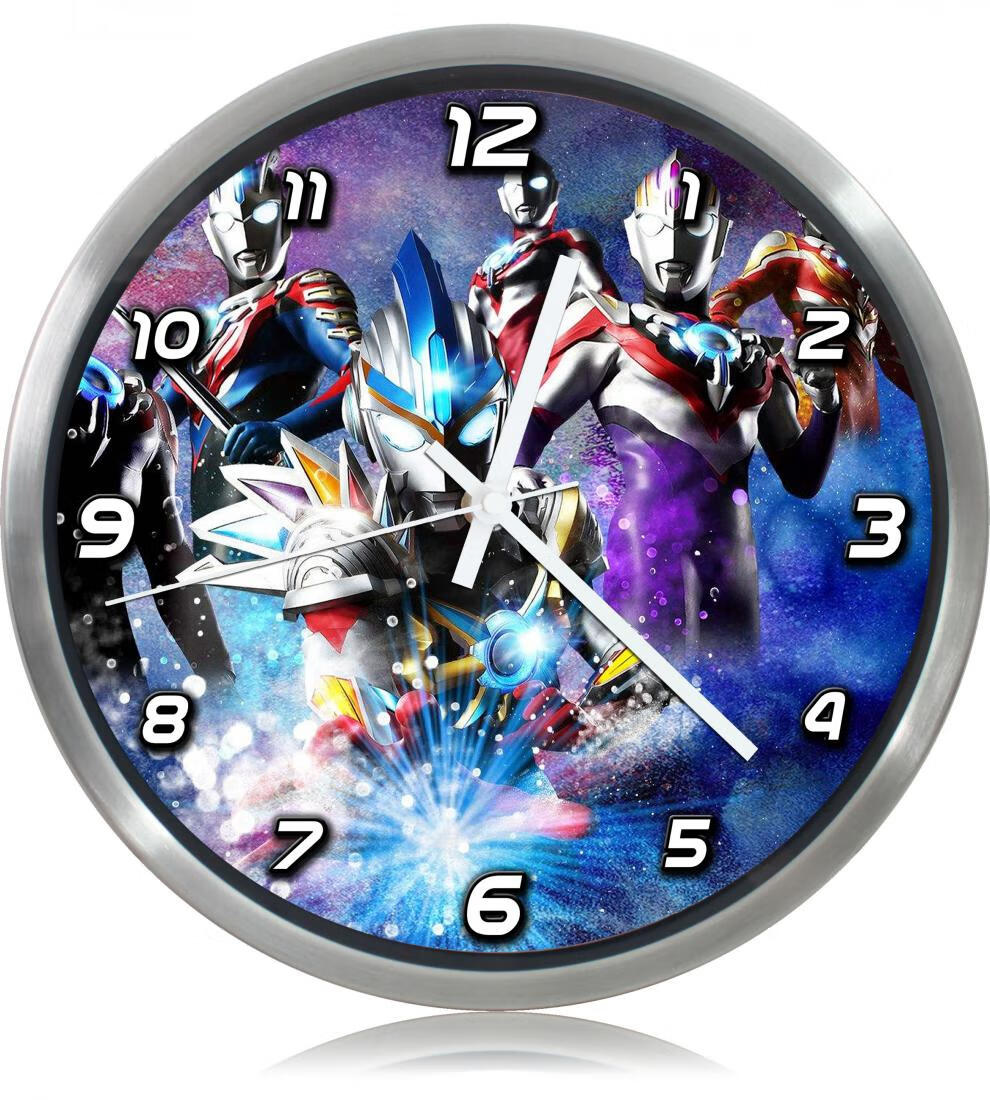 学生银河奥特曼超人戴拿迪加艾克斯闹钟动漫卡通儿童静音复古闹表 5人