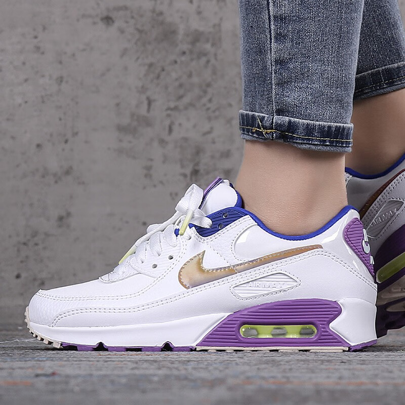 nike耐克新款女子休闲鞋气垫airmax90运动鞋cd0490101cv7665100白蓝黄