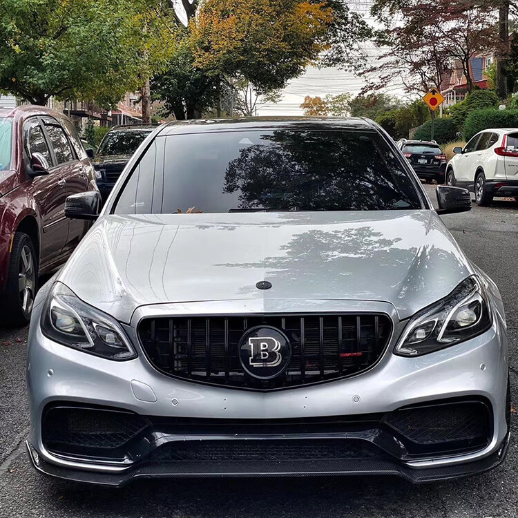 适用于w212奔驰e级改装e63大包围碳纤维前唇前铲侧裙后唇尾翼中网后期