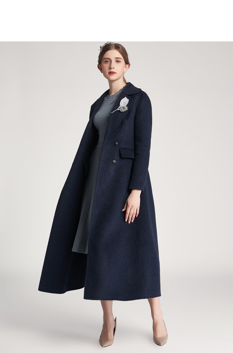 欧柏兰奴秋冬新款长款双面呢大衣毛呢外套女时尚优雅气质otdh5422b26