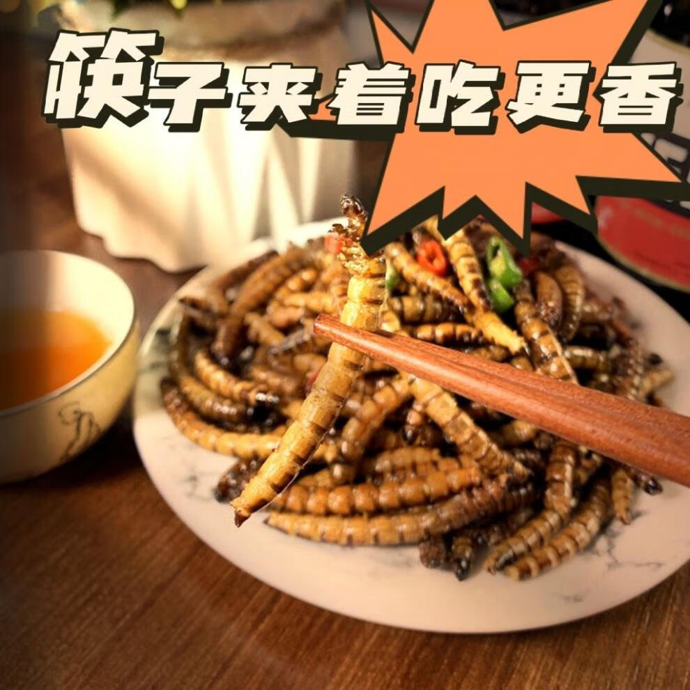 大麦虫即食香辣油炸新鲜现做黄金虫面包虫大麦虫昆虫美食高营养麻辣