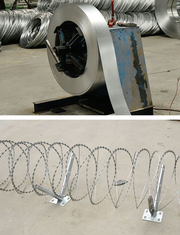 防盗刀片刺绳刺丝滚笼围墙防爬刺带刺铁丝网铁蒺藜热镀锌监狱围栏加密