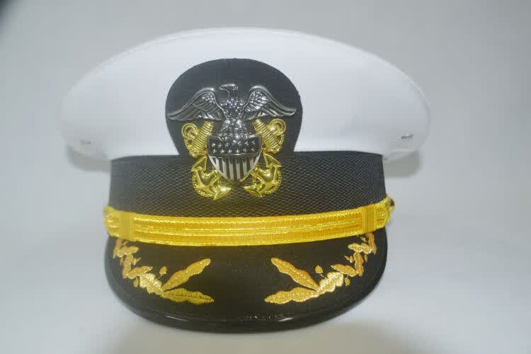 新品美国海美国大盖帽机长大盖帽船员制服高档美军大盖帽 单麦帽檐 s