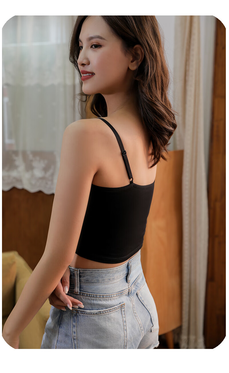 6060抹胸内衣夏季薄款防走光裹胸小背心美背文胸一体吊带网红胸垫