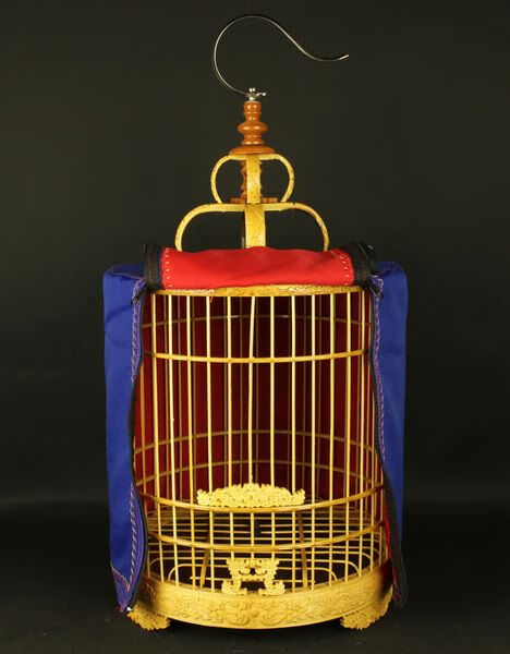 鸟笼罩布缎子布料 高档刺绣 加厚双层 全封顶 画眉 笼衣 笼罩 鸟笼罩