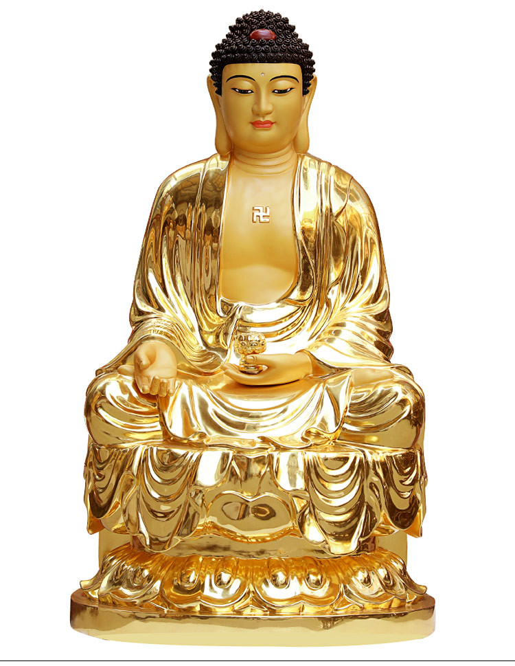 台湾60和80厘米纯铜贴金释迦牟尼佛像家用三宝佛如来佛祖阿弥陀佛 80