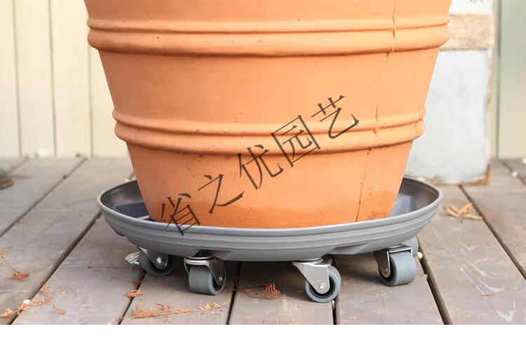 透气移动花盆托盘万向轮带轮底座圆形塑料滚轮底盘大号接水盘帮手
