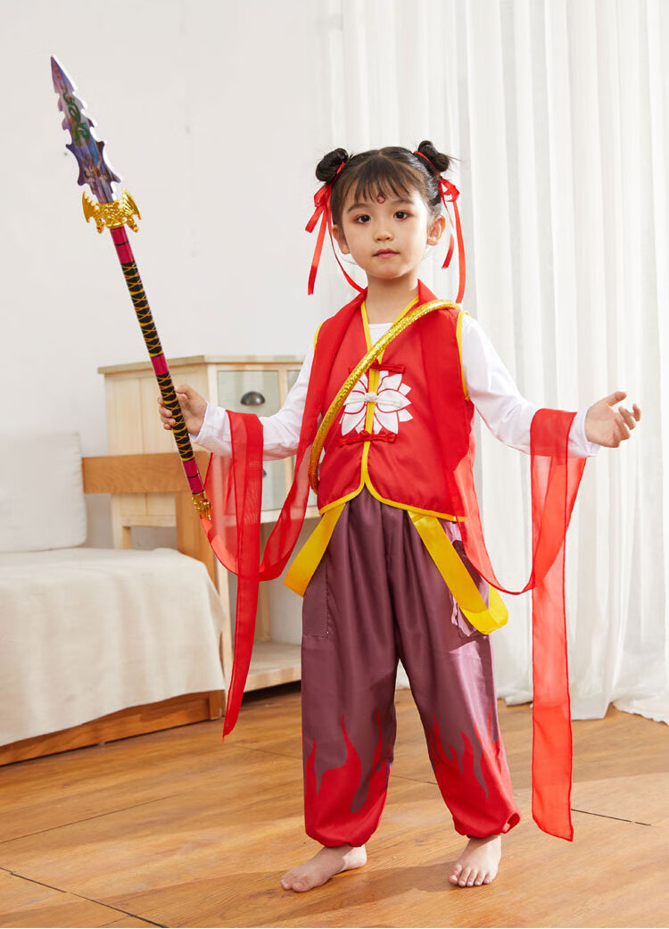 哪咤衣服 哪咤之魔童降世衣服同款儿童哪吒衣服男女童cos三太子动漫小