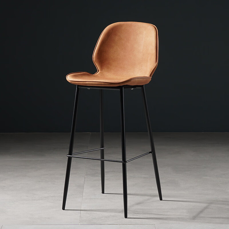 高脚凳简约家用靠背高脚椅北欧铁艺吧台椅现代吧椅网红吧凳咖啡厅