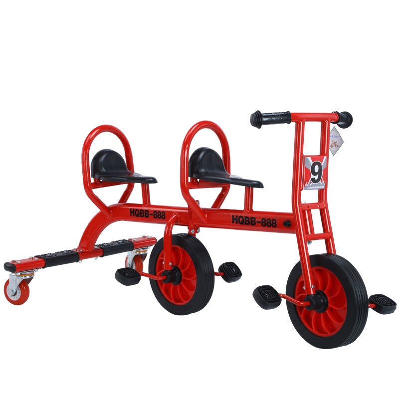 儿童4人协力车多人转转车幼教户外室外玩具车脚踏车幼儿园三轮车黄色