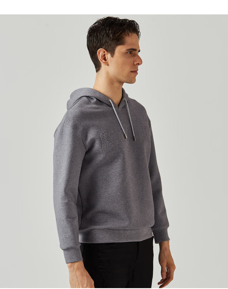 劲霸男装kboxing卫衣男秋冬季男士商务休闲上衣套头衫ftwa4108浅灰170