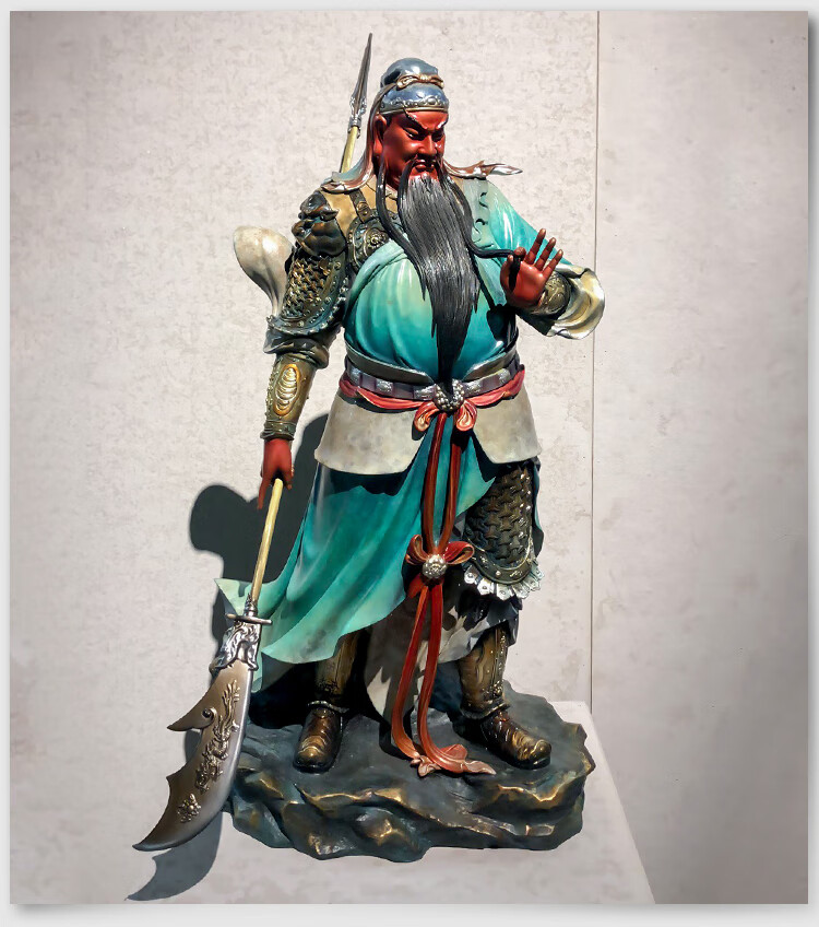 纯铜关公摆件客厅商铺供奉神像武财神关羽关二爷雕像开业礼品 153cm持