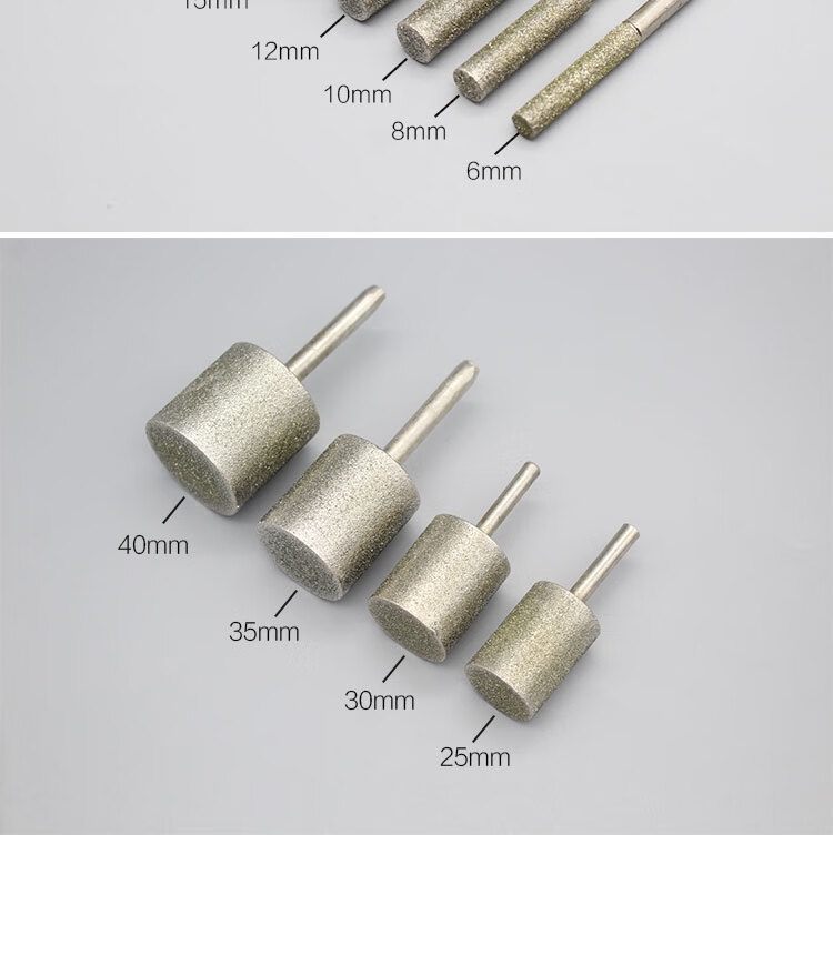 a棒圓柱形磨棒金剛砂磨頭拍砣砂輪玉石翡翠打磨修光去皮工具細砂直徑